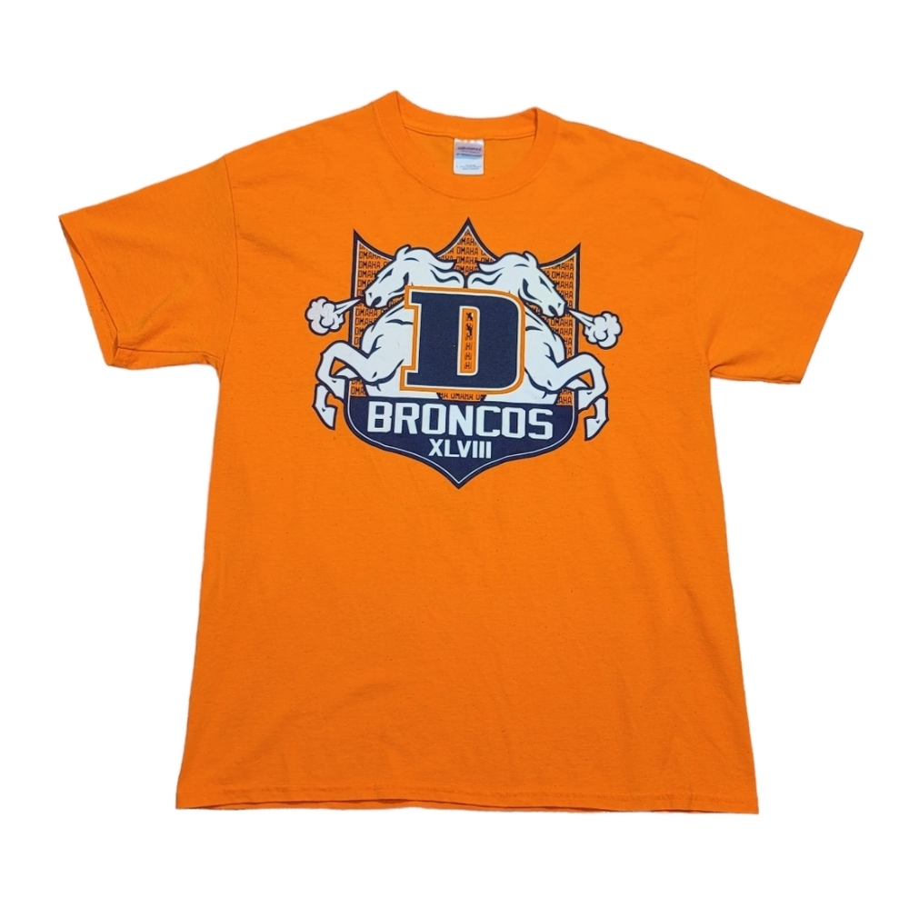 Denver Broncos Super Bowl XLVIII  Size Large Orange T-Shirt
